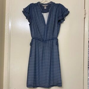 H&M Blue and white print mini dress